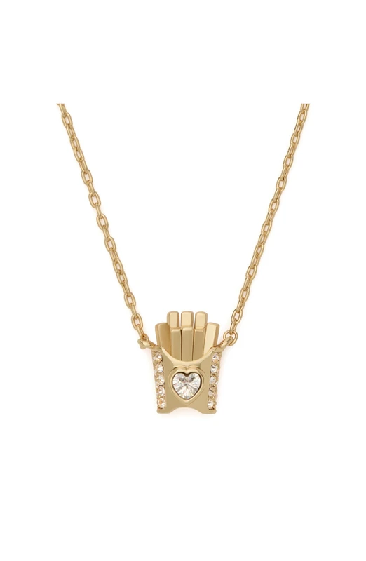 Kate Spade New York Happy Fry-Day Pendant (Clear/Gold.)