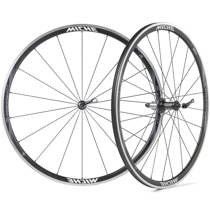 MICHE Syntium Pro Wheelset, 622-17C, Black/Grey, Compatible with Campagnolo Cassettes