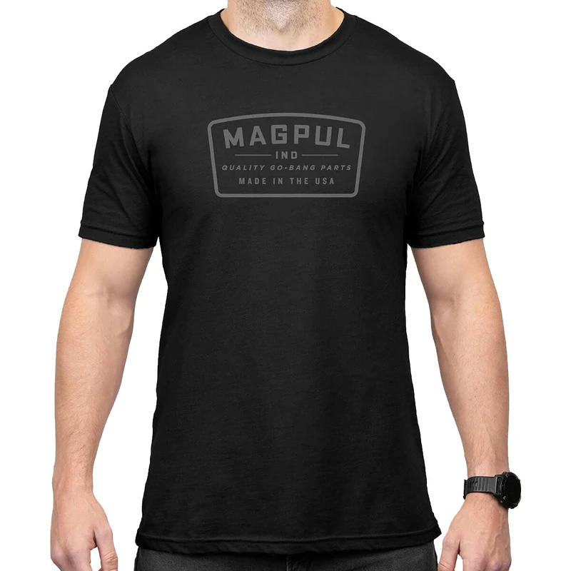 Magpul CVC Crew Neck Short Sleeve T-Shirt for Men, Go Bang Parts Patch Black, Medium