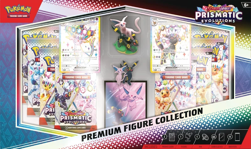 Pokémon TCG: Scarlet & Violet—Prismatic Evolutions Premium Figure Collection (2 Etched Foil Promo Cards, 11 Pokémon TCG: Scarlet & Violet—Prismatic Evolutions Booster Packs & More)