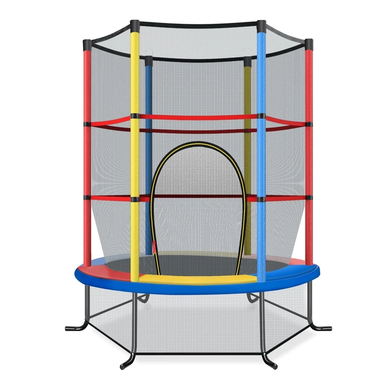 FANTASK Indoor/Outdoor Trampoline with Safety Net, Diameter 165 cm, Garden Trampoline Maximum Load 135 kg, Trampoline for Children from 3 Years