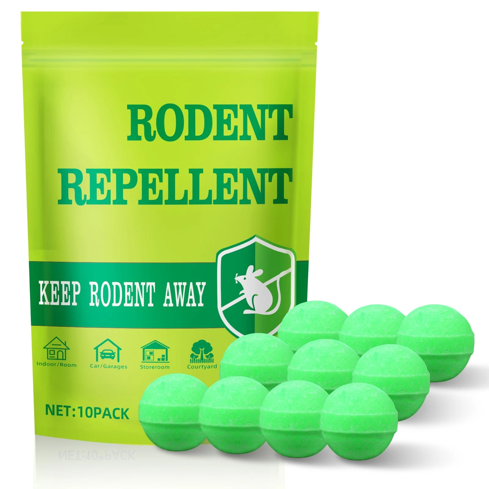 jiaonayiyi Rat & Mouse Repellent, Natural Peppermint Oil Rodent Repellent for Indoor & Outdoor Use, Pest Control Balls Effective Against Mice, Rats, Mosquitoes, Spiders, Cockroaches 10P