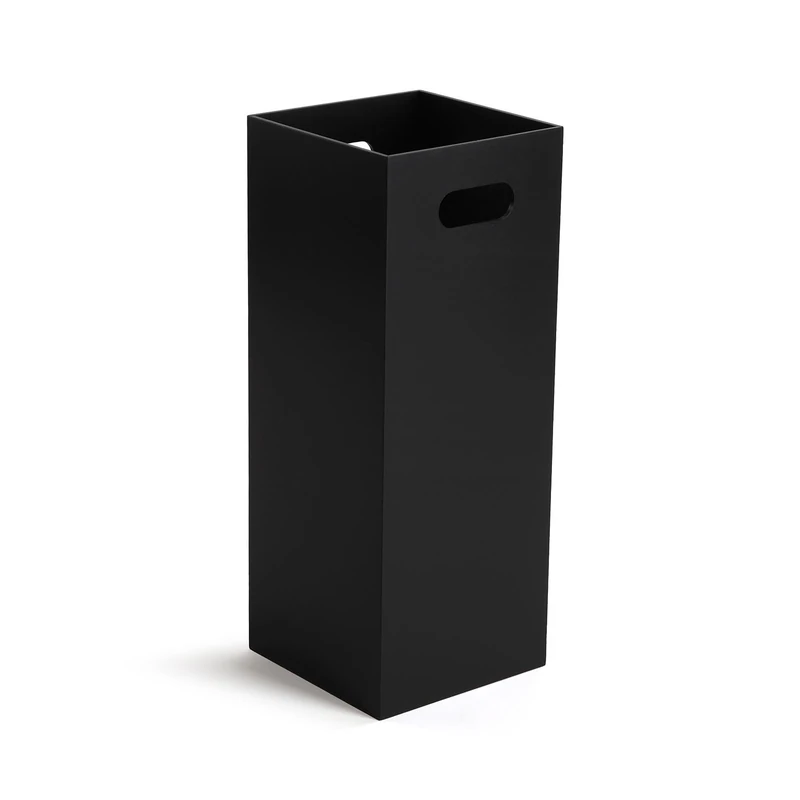 Versa Basic Black Umbrella Stand, Minimalist Style, 53x21x21 cm, MDF Wood, Black