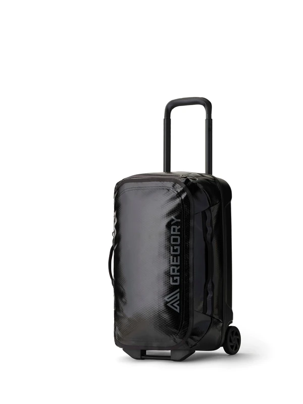 Gregory Divide Rollers - Alpaca Wheeled Duffel 40 - Wheeled Duffel, 55 cm, 40 L, 2.6 KG, Cabin Suitcase 55x35x25 cm, Weatherproof, Smooth Wheels, Smart Interior Organisation, Black (Obsidian Black)