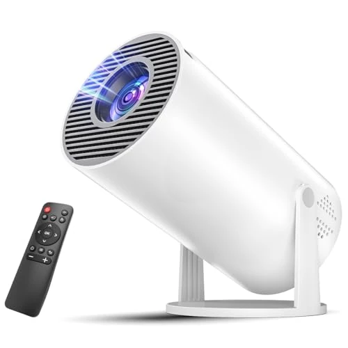 Mini Portable Projector, 200 ANSI Smart Projector with WiFi 6 & BT 5.4, Auto Keystone, 200" Display, 270° Rotation, Compatible with HDMI/iOS/Phone/PC/PS