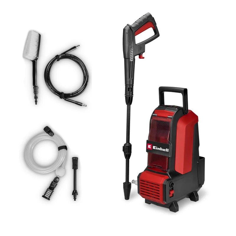 Einhell Cordless Pressure Washer 36V Power X-Change, 105 bar, 270 l/h, 4M high-pressure hose, 5M suction hose, incl. 2 x nozzles, wash brush, without battery HYPRESSO 36/105