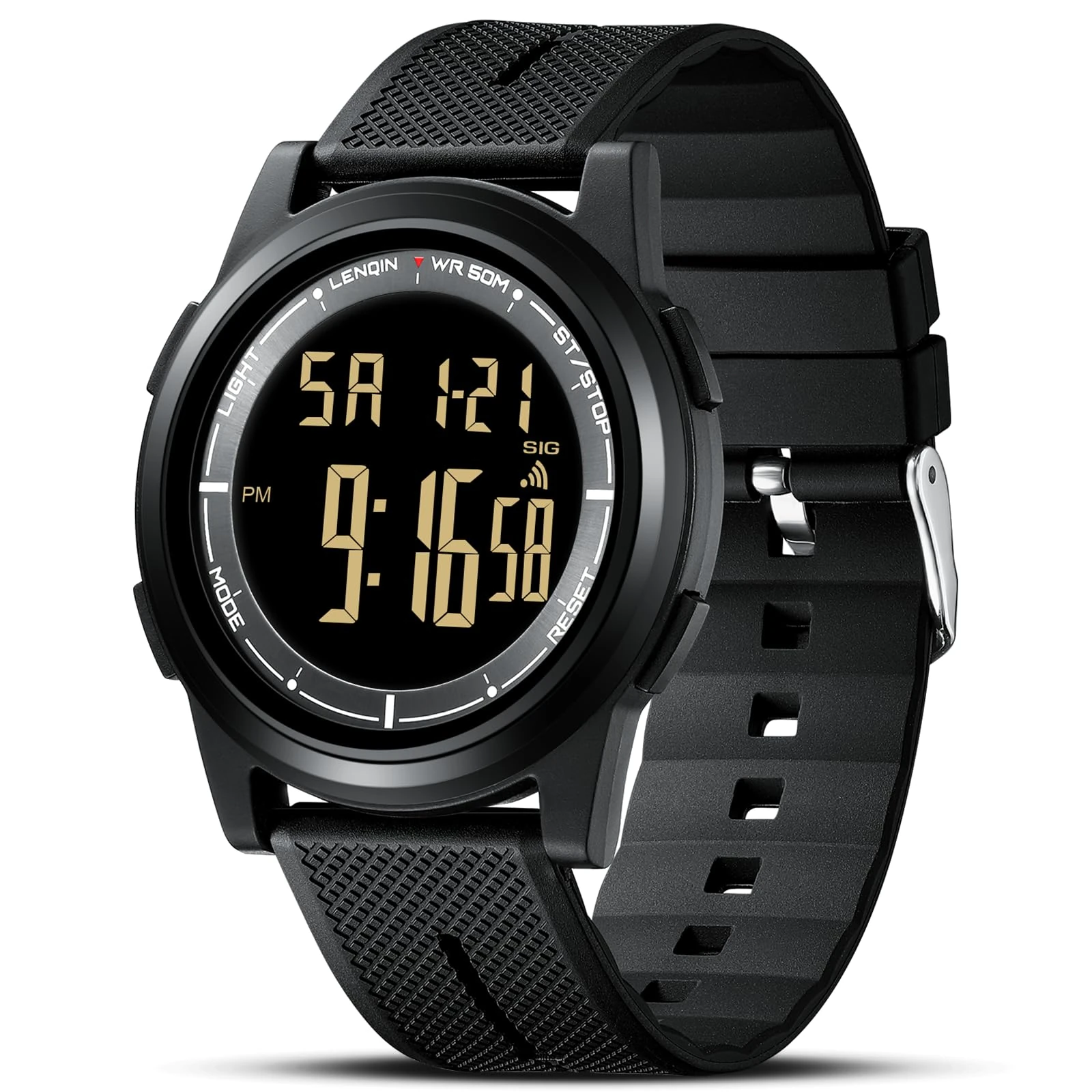 LN LENQIN Mens Watches - Digital Waterproof Sports Watch Men Ultra-Thin Military Watch, Backlight and Minute Stopwatch Alarm