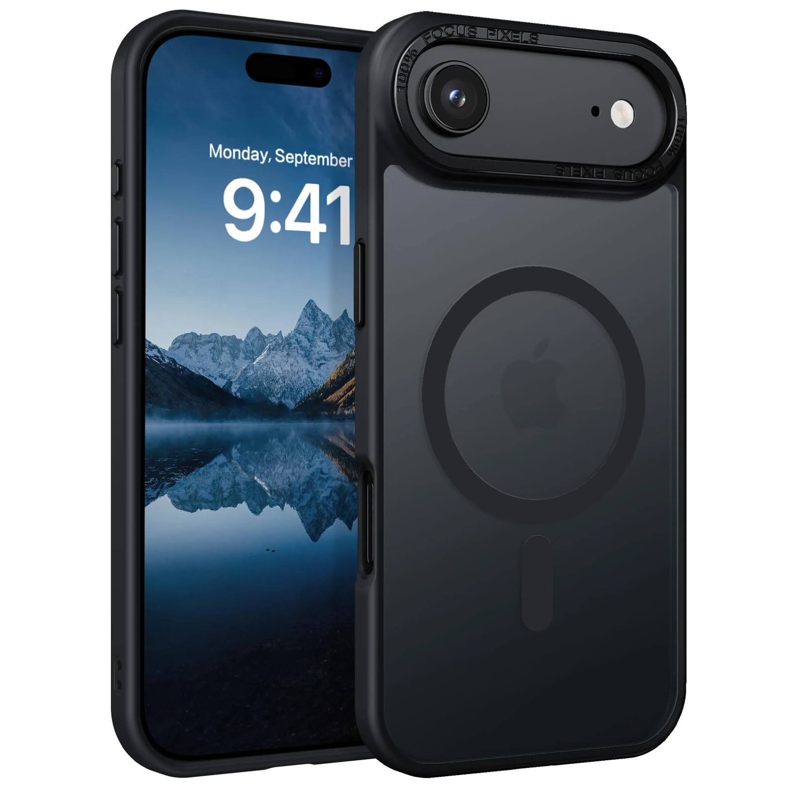 GUAGUA Magnetic for iPhone Air Case 6.5-Inch, iPhone 17 Air Case Fit for MagSafe [14FT Military Grade Drop Protection] Translucent Matte Back Slim Shockproof Anti-Scratch Phone Cover, Black