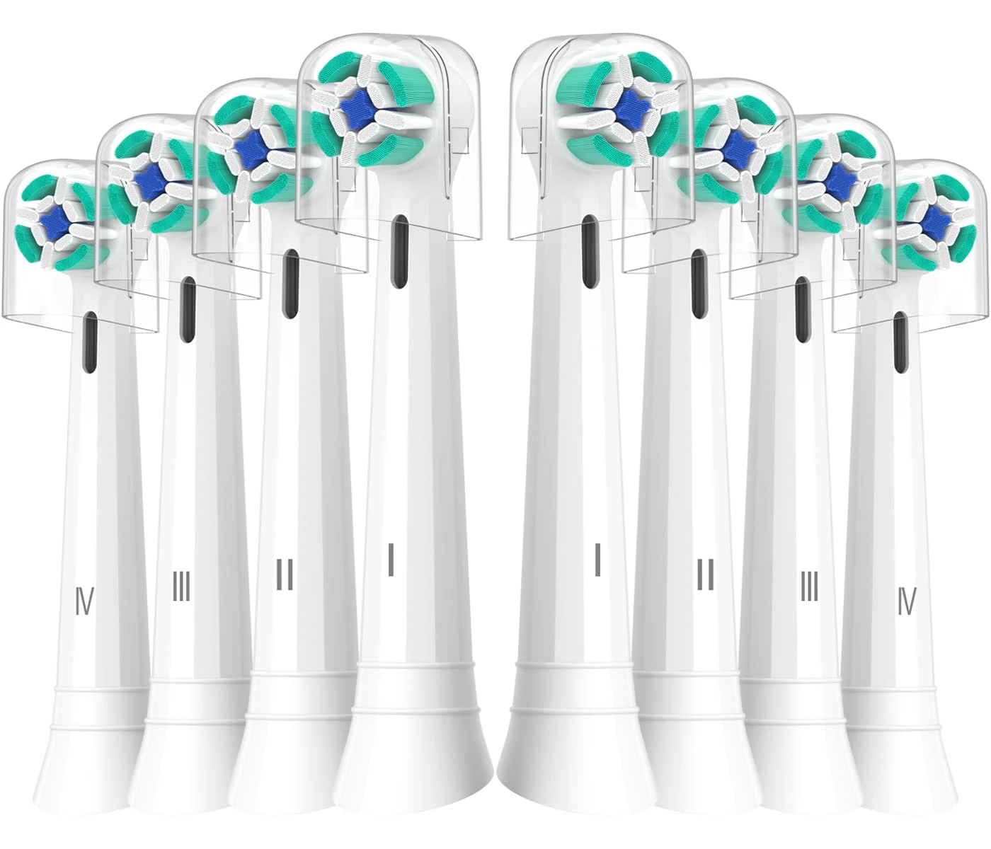 Brush Heads Compatible with Oral B iO 2 3 4 5 6 7 8 9 10 Series Electric Toothbrushes, Soft Toothbrush Head Fits for iO Ultimate Radiant Gentle Series, 8PCS White