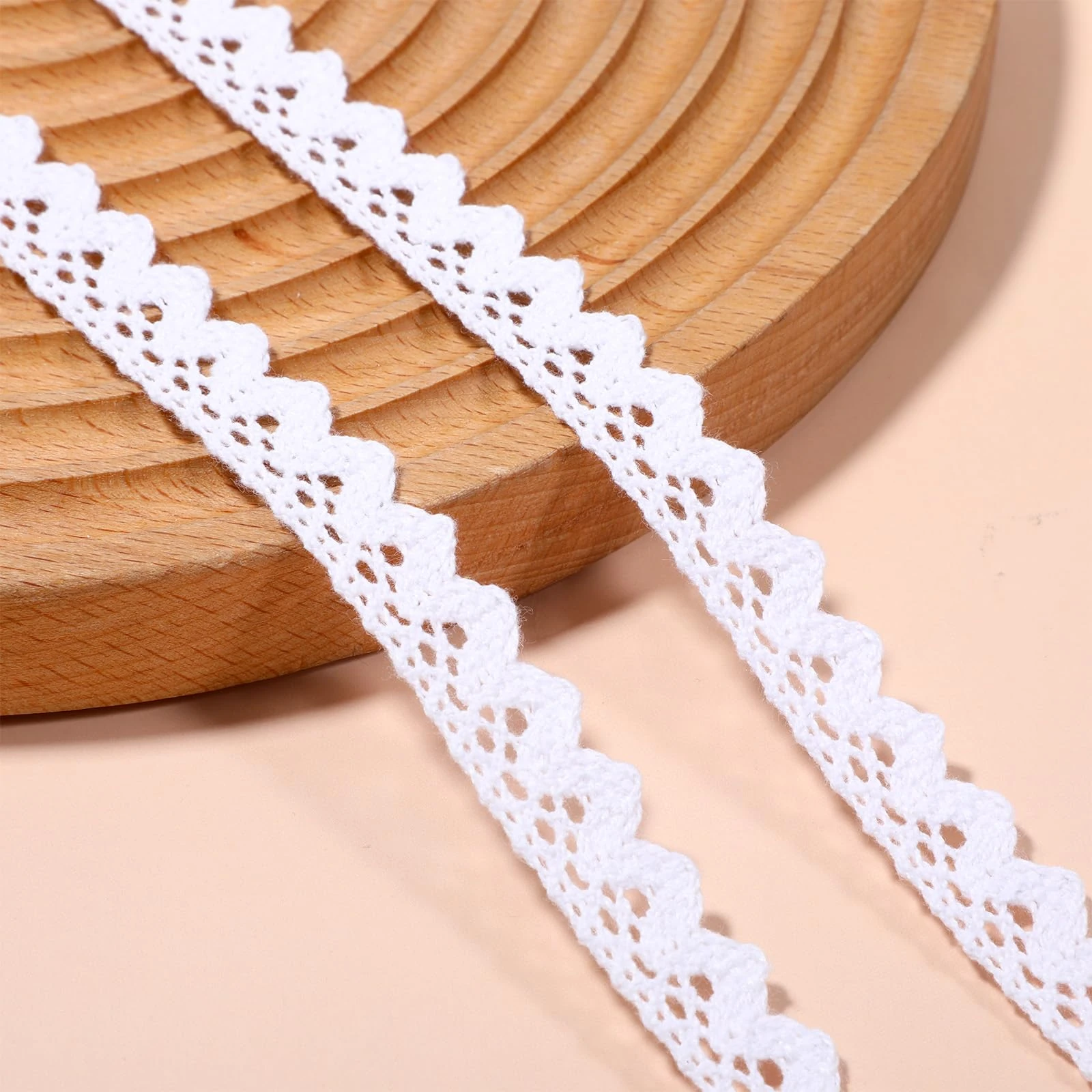 9M White Lace Ribbon, Wedding Lace Trim Ribbon Gift Wrapping Fabric Dress Decoration Crochet Ribbons for Crafts Sewing Bridal Christmas Supply, (White)