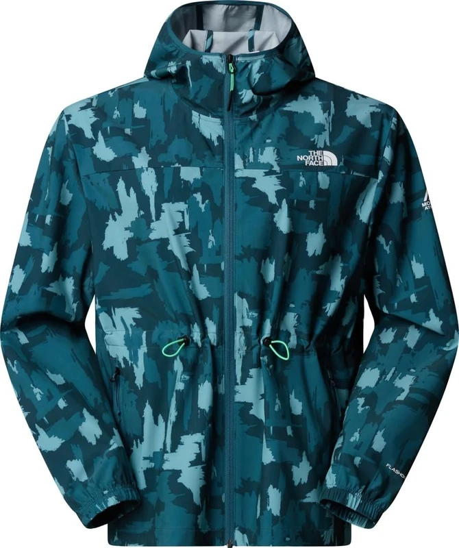 The North Face Women's Mountain Athletics Hooded Wind Jacket, Deep Cypress Painted Mo, XXL