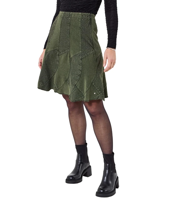 Joe Browns Women's Cutabout Denim Knee Length Skirt, Regular, Green, UK 16 - Image 1