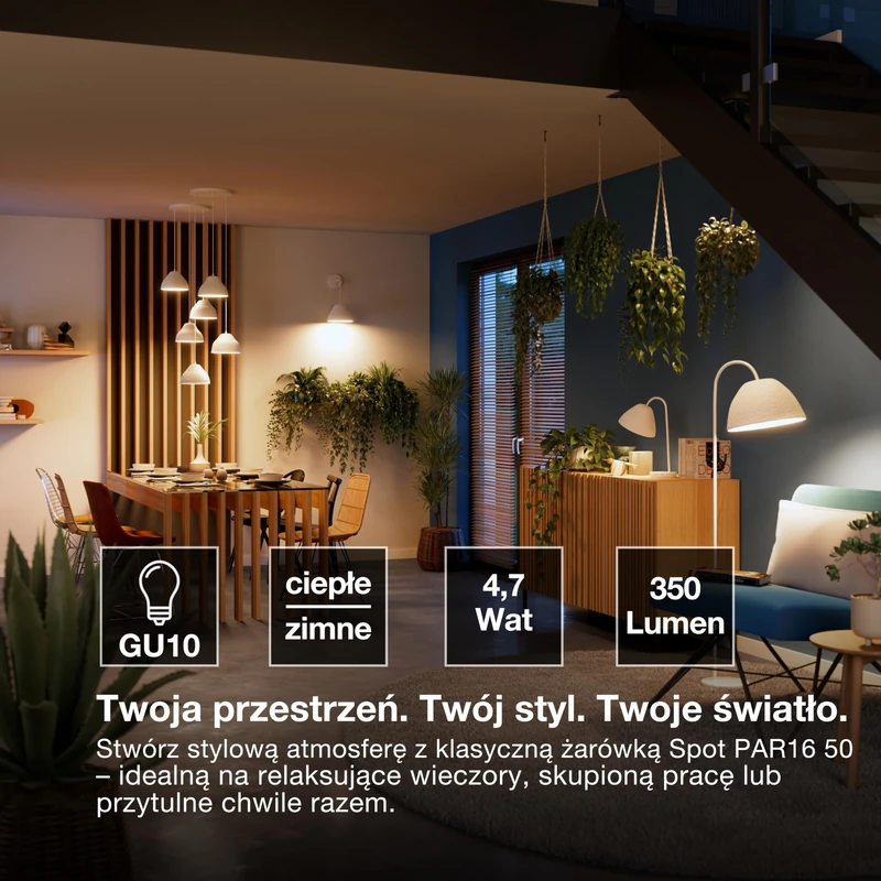 OSRAM Smart Zigbee Spotlight PAR16 Transparent Lead Free Glass 4.7W TW Dimmable GU10, IP20 Protection, Private and Commercial Use, 4-Pack