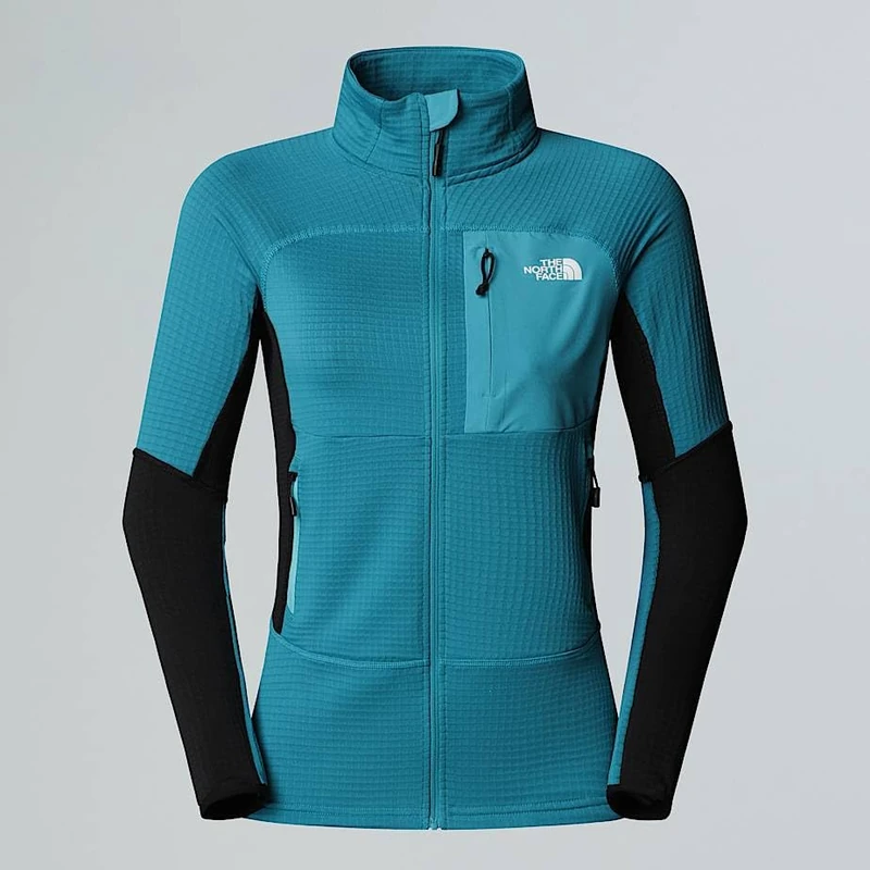 The North Face Women's Polartec Powergrid Stormgap Jacket, Deep Teal/Tnf Black, M