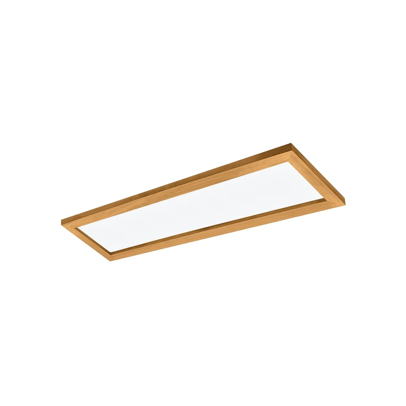 Eglo Connect.z Smart Home LED Panel Salobrena-Z, 120 x 30 cm, ZigBee Ceiling Light, app and Alexa Voice Control, Warm White-Cool White, dimmable lamp, Natural Wood