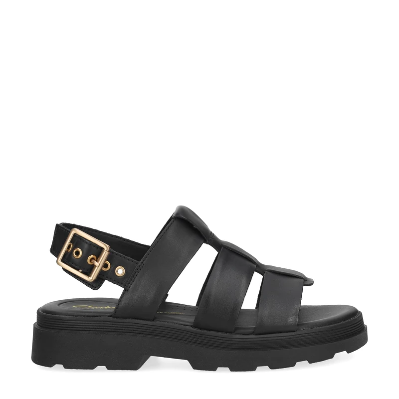 Clarks Orinoco3 Strap Womens Black Leather, 4.5