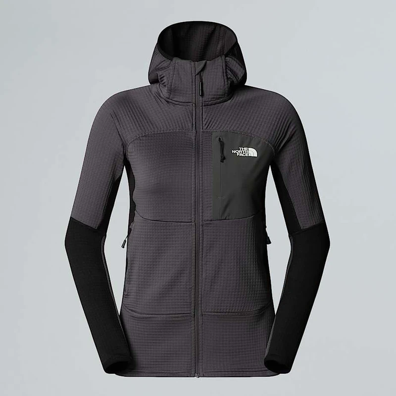 The North Face Women's Polartec Powergrid Stormgap Hoodie Jacket, Anthracite Grey/Tnf Bla, XS