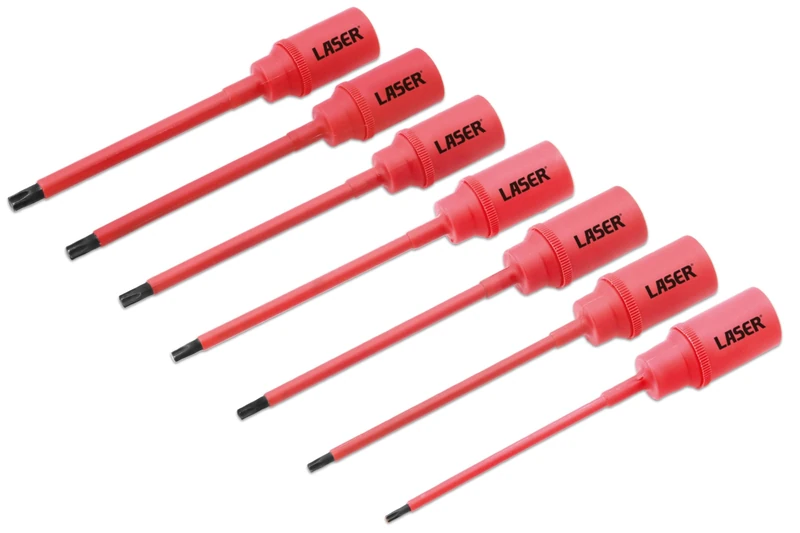 Laser 9184 Insulated Extra Long Slim Star Bit Socket 3/8" D T10 to T40-7pc