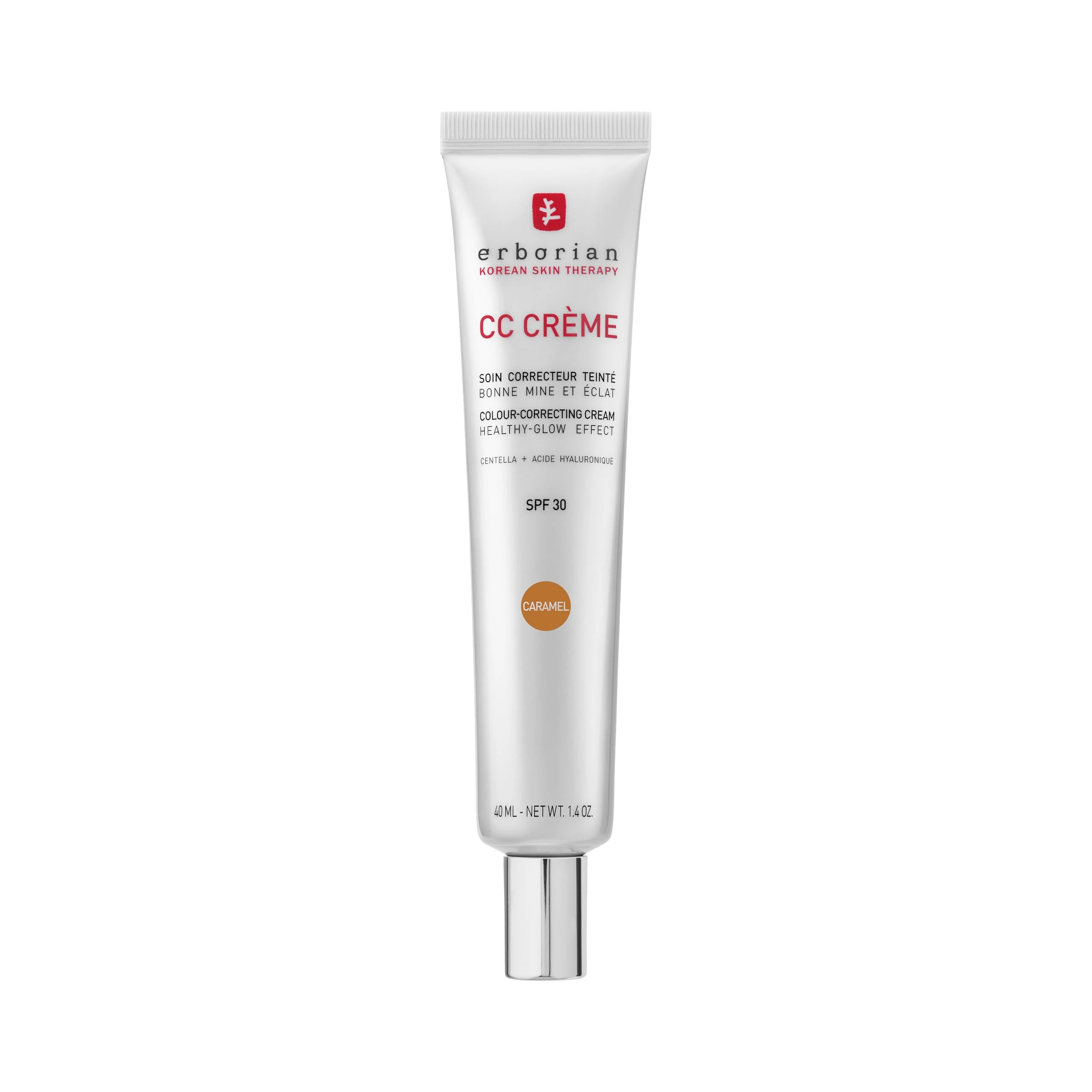 Erborian - CC Cream with Centella Asiatica- Color Correcting Cream with Healthy Glow Effect - Natural and Luminous Finish - Long-Lasting Hydration - Korean Cosmetic Care - Caramel 40 ml