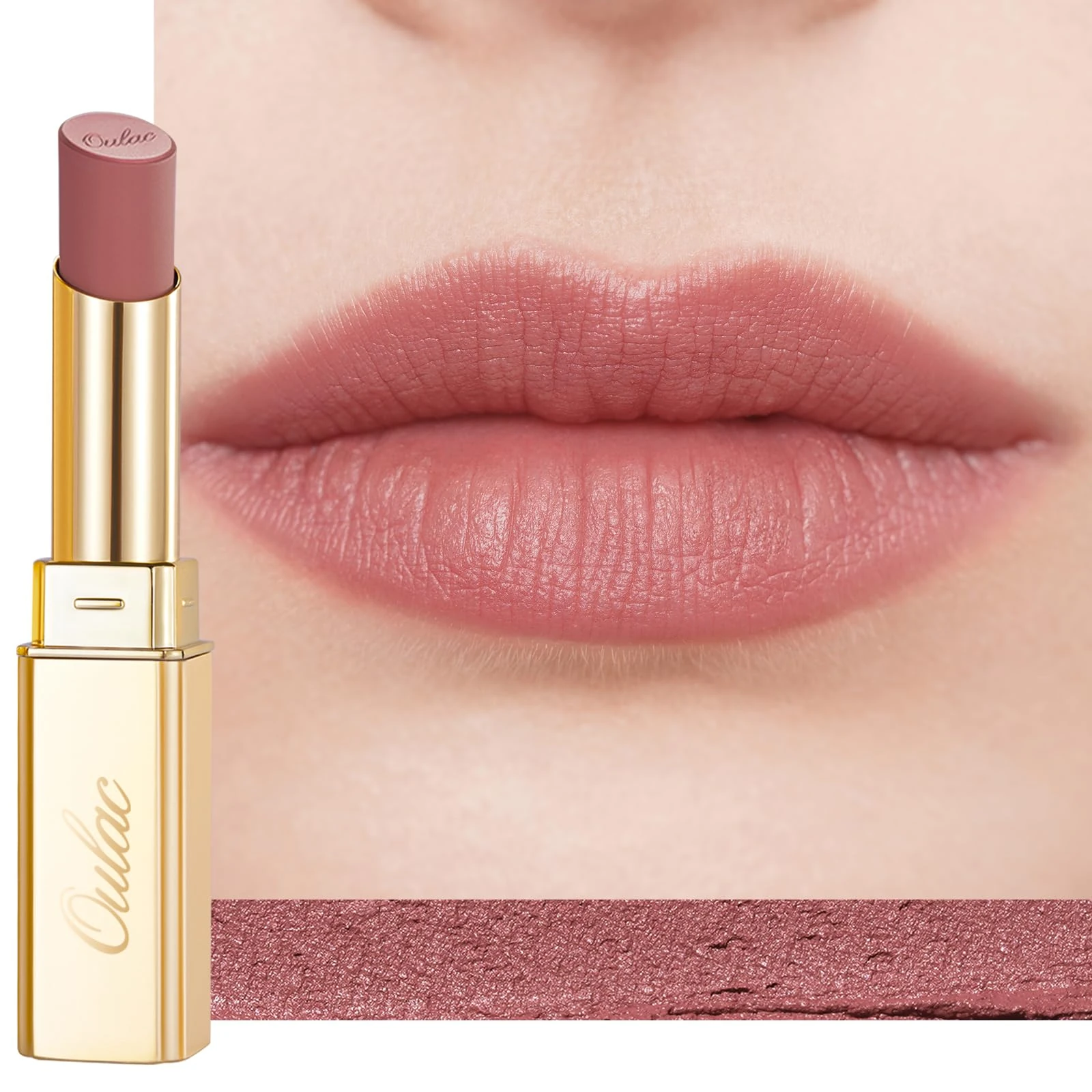Oulac Matte Pink Lipstick for Women Hydrating Highly Pigmented Matte Finish Lip Color Lightweight Smooth Formula Non-Drying Waterproof Lipstick Long Wear, Vegan&Cruelty Free Lip Makeup RM05