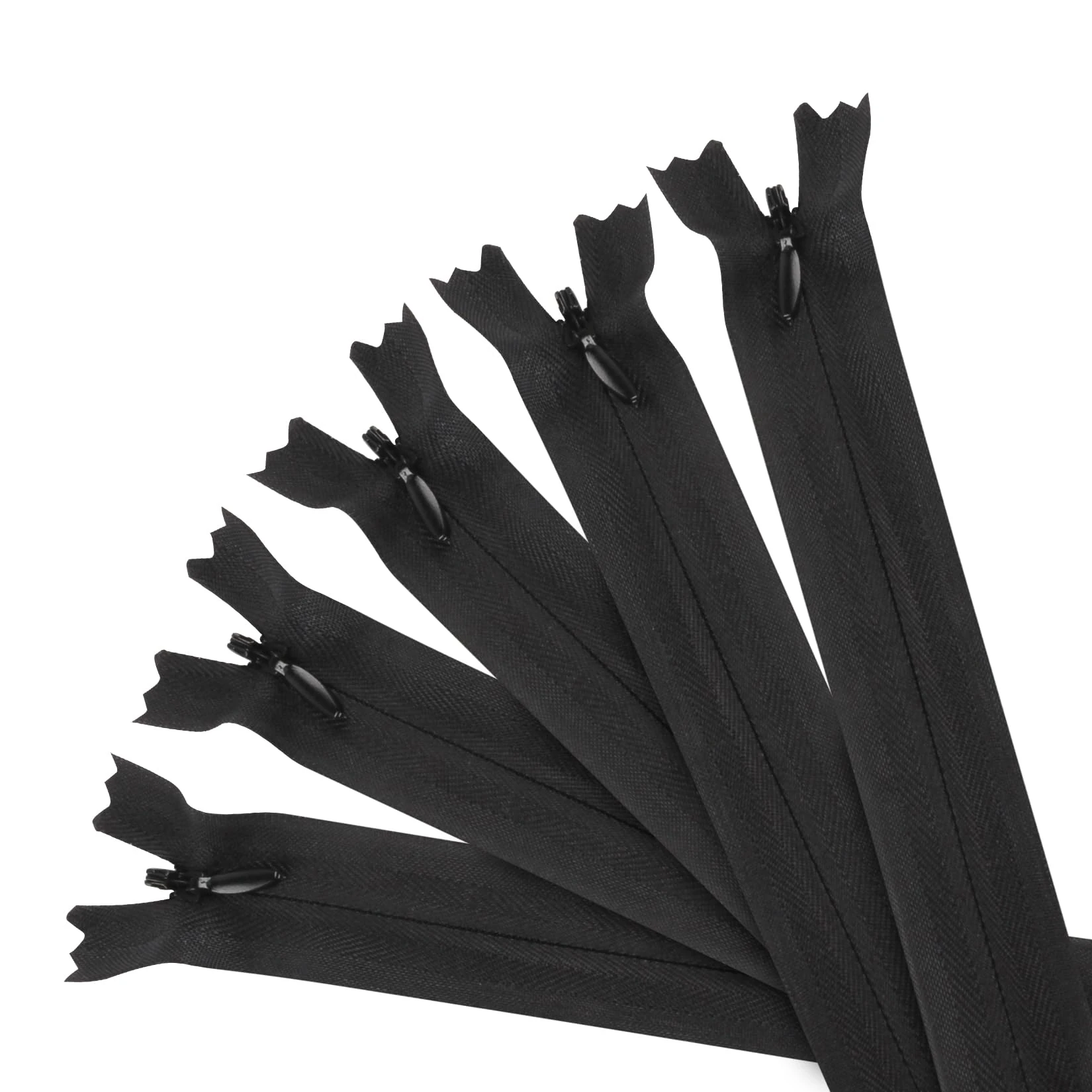 10 Pcs Invisible Zips for Sewing, 40 cm/16 Inch Black Zips, Closed-Ended Nylon Invisible Zippers, #3 Concealed Zipper Zip Fixer for Skirts Cushions Pillows Clothes Pants DIY Craft Tailor Dressmaking
