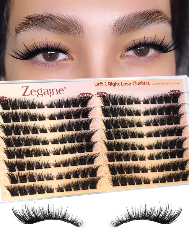 Cat Eye Lash Clusters With Spikes Wispy Eyelash Clusters Fox Eye Cluster Eyelash Extensions 20MM Long LC-Curly Manga Left & Right Lash Clusters Cat Eye Fairy Individual Lashes 160Pcs by Zegaine