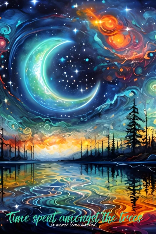 Among the Trees Cosmic Dreamer Journal | Nature-Inspired Journal | Star Gazers | Gift for Writers | Spiritual Reflection | Art Lovers | Forest Notebook |Trippy Forest Journal for School, Work, College