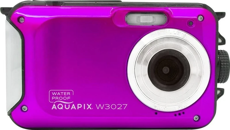 Aquapix W3027 'Wave' Underwater Camera, Waterproof to 3 m, 2.7 Inch Display, up to 30 MP Resolution, 4X Digital Zoom, 5 MP Sensor, Pink