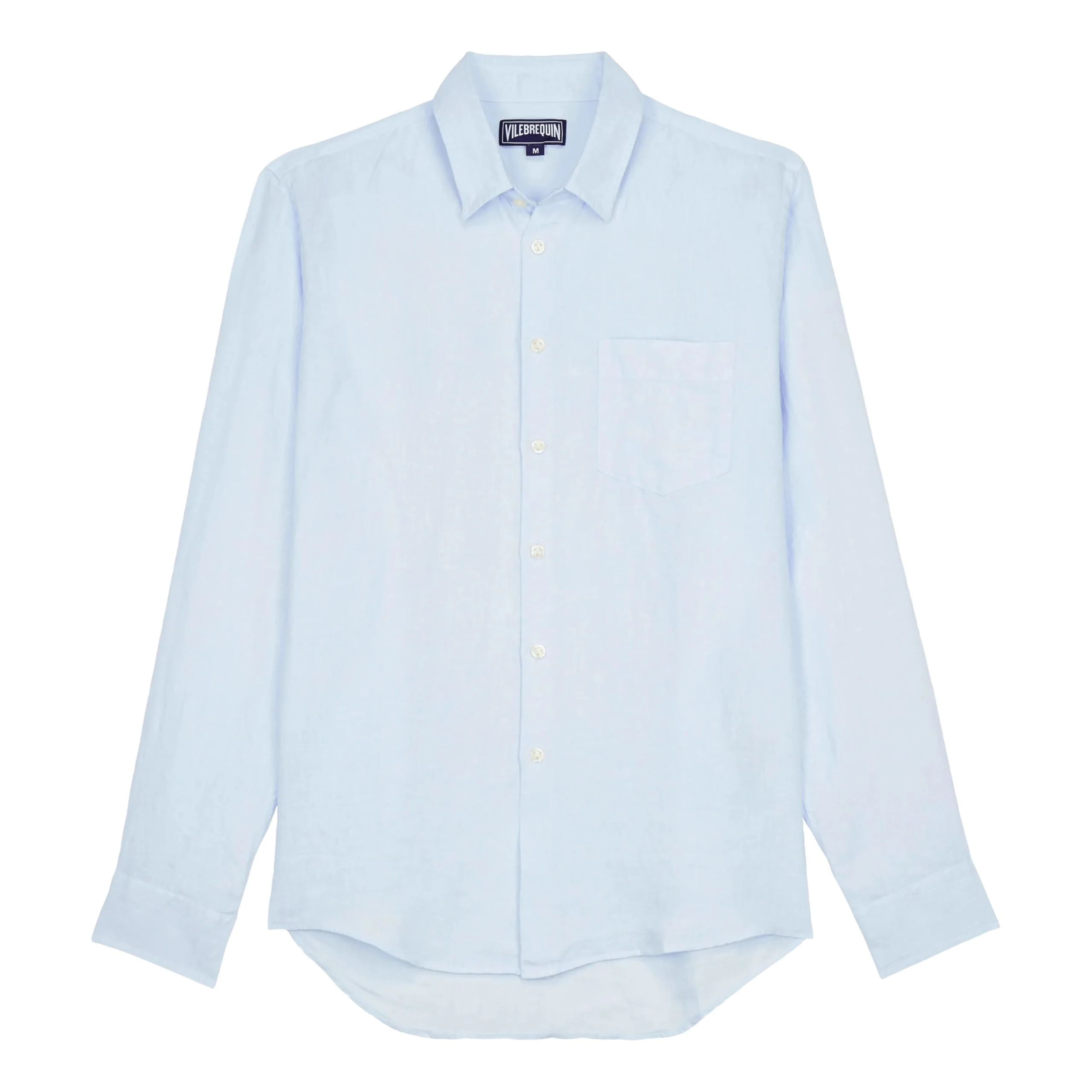 Vilebrequin, Linen Shirt Solid, XL, Sky Blue