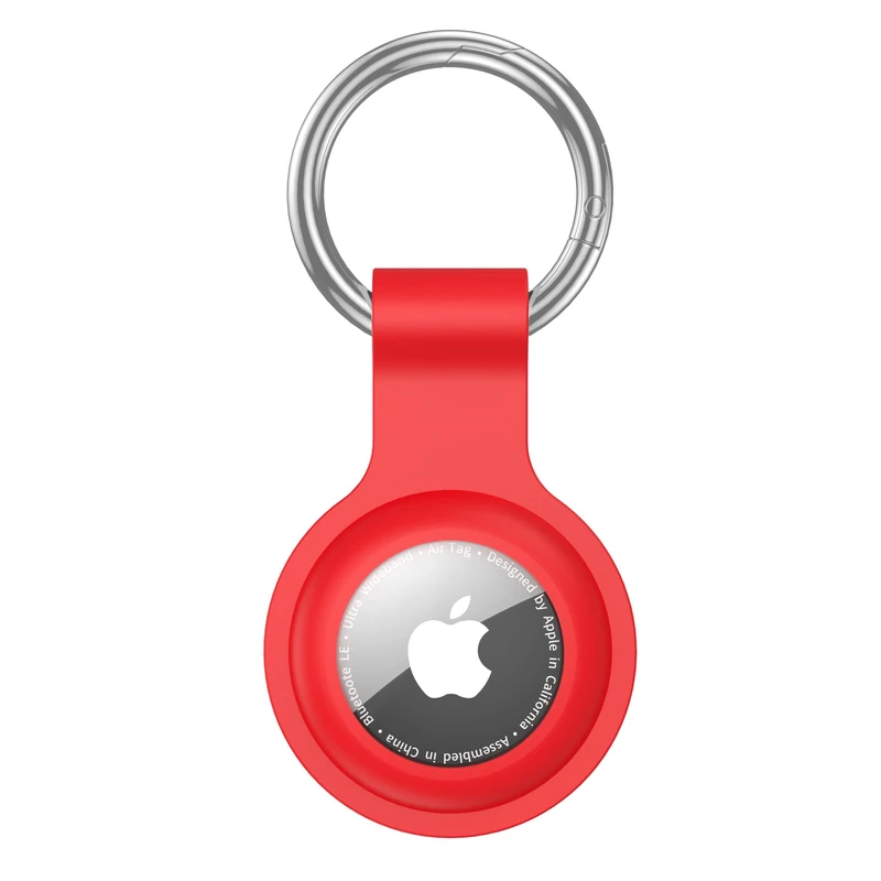 Anybase Red Silicone Case for AirTag with Keychain Ring