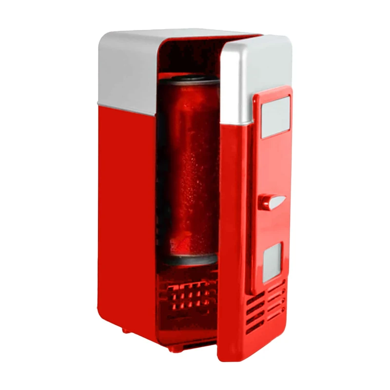 Gcerfby USB Min I Fridge, USB Personal Drink Can Cooler, Compact Plug-In Appliance With Cooler And Warmer Functions, 19.5x9.5x9.5cm, Lightweight Design, Easy To Use, Ideal For Bedroom, Car