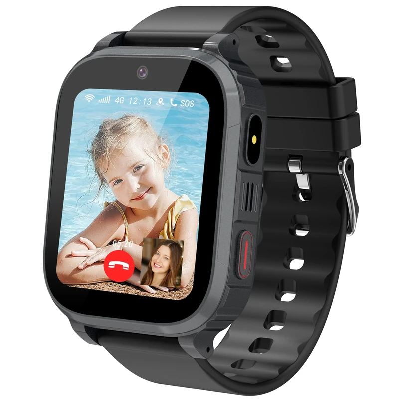 Ruopoem Kids Smart Watch Boys Girls - 4G Smart Watch for Kids GPS Tracker Watch Phone Video Call SOS Voice Chat Games School Mode Alarm, KidsWatch Toy Birthday Gifts for 4-12 Years Old