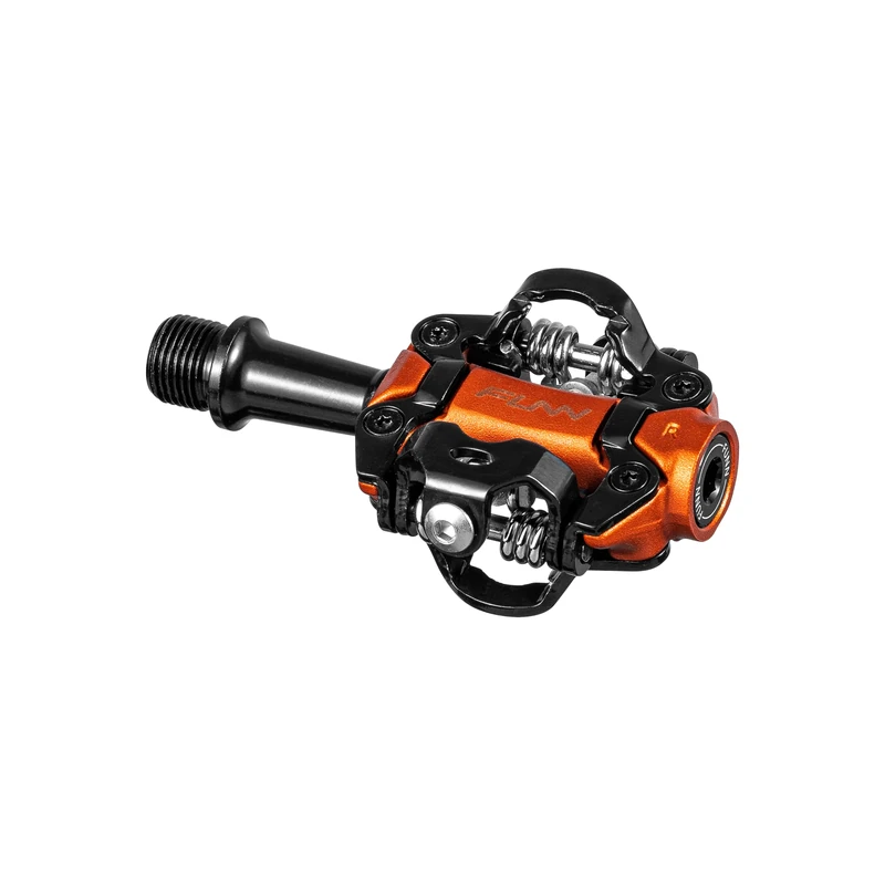 Funn Tactic Clip-In Pedals, Compatible with SPD Cleats, XC Race Pedals for MTB (Orange)