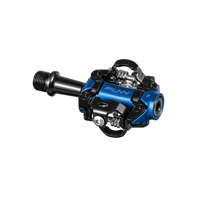 Funn Tactic Clip-In Pedals, Compatible with SPD Cleats, XC Race Pedals for MTB (Blue)