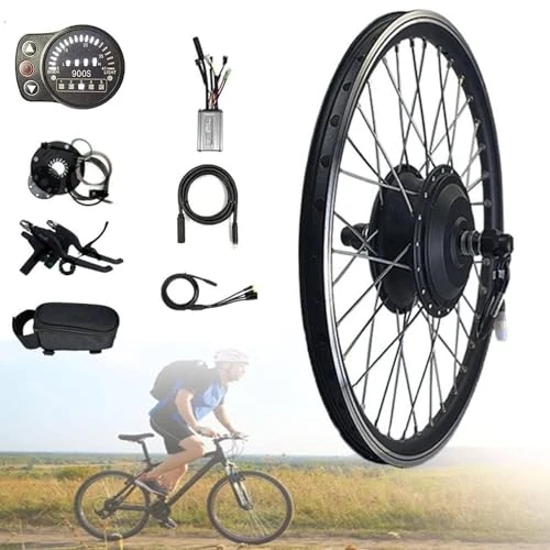 Electric Bike Conversion Kit Front Wheel Motor E-Bike Conversion Kit, Upgraded Brushless Hub Motor for Electric Bicycle with Display,