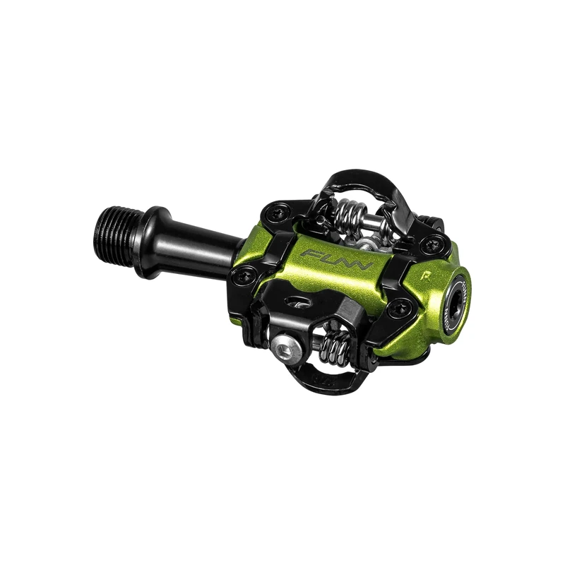 Funn Tactic Clip-In Pedals, Compatible with SPD Cleats, XC Race Pedals for MTB (Green)