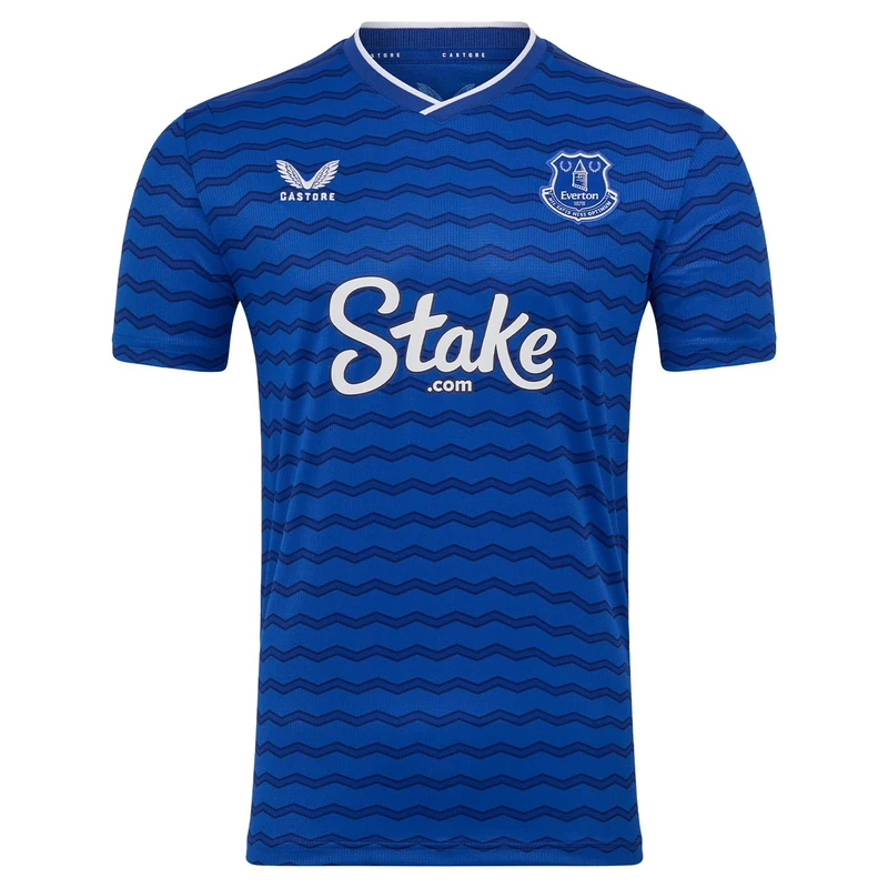 Castore Everton FC Men's Home Short Sleeve Shirt, Surf the Web/Sodalite Blue/Ocean Cavern, L - Image 1