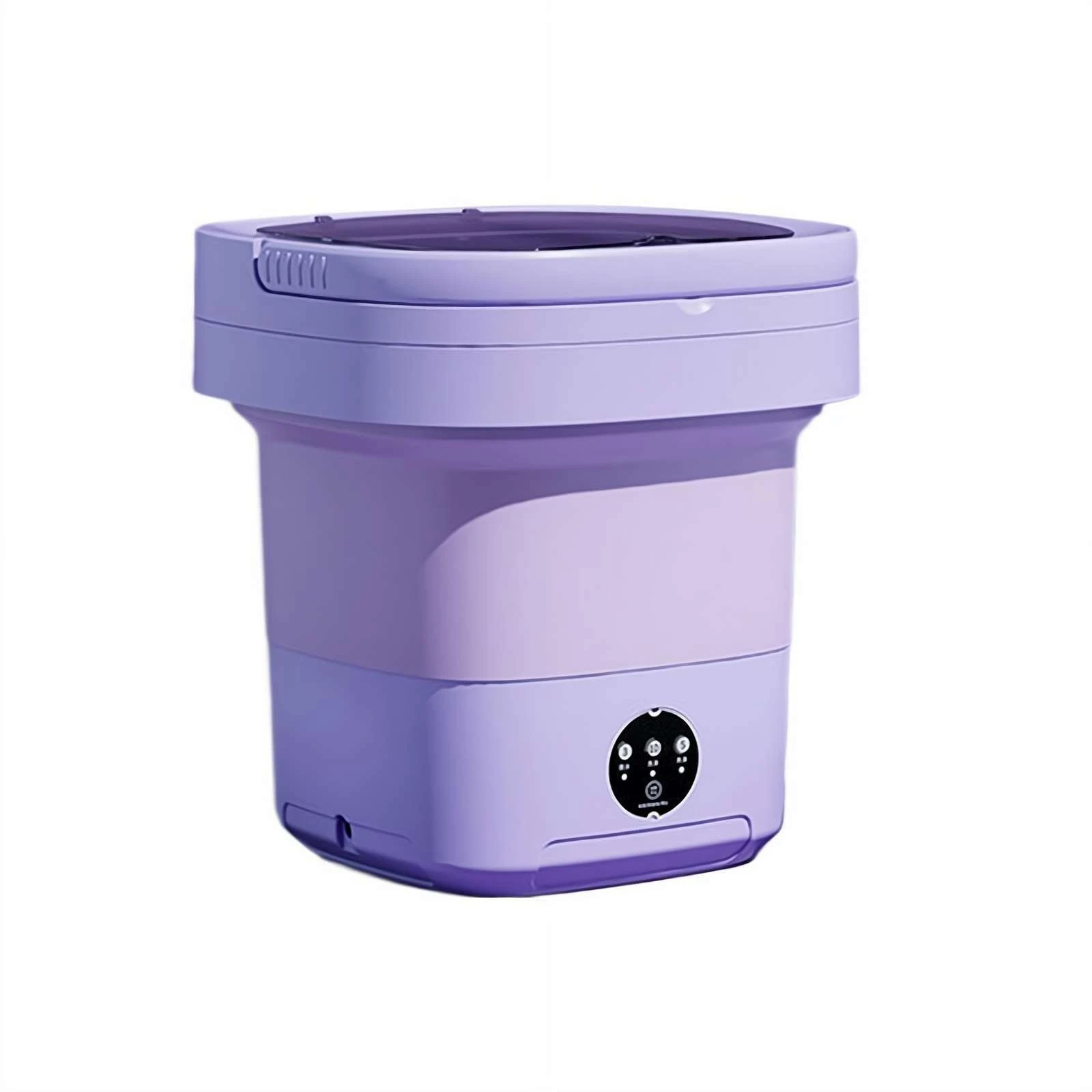 LZYWOD Small Portable Travel Washing Machine 8L, Mini Folding Washer with Spin Dryer for Camping & Travel, Energy-Efficient Laundry for Underwear, Baby Clothes, & Socks (Purple)