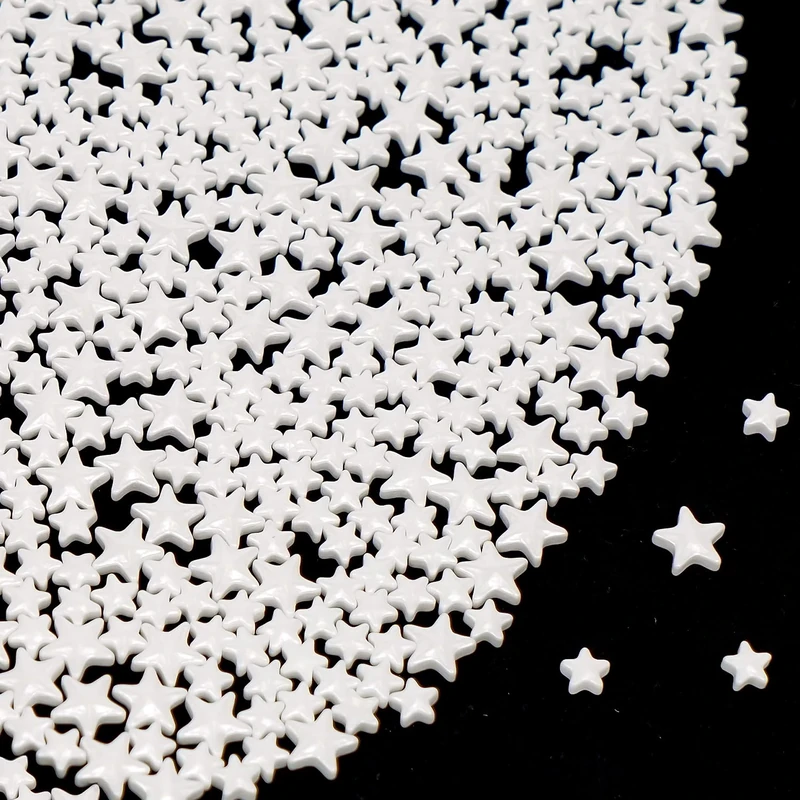 White Sprinkles, Edible Star Sugar Sprinkles for Cake Decorating, Christmas Cake Decorations, Cupcake, Cookies Topper, Chirstmas Party Supplies