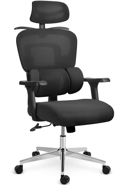 Sofotel Ergonomic Office Chair – Swivel Chair with Height Adjustment Armrests and Headrest – 360° Wheels – Micronet Talin Black - Image 1