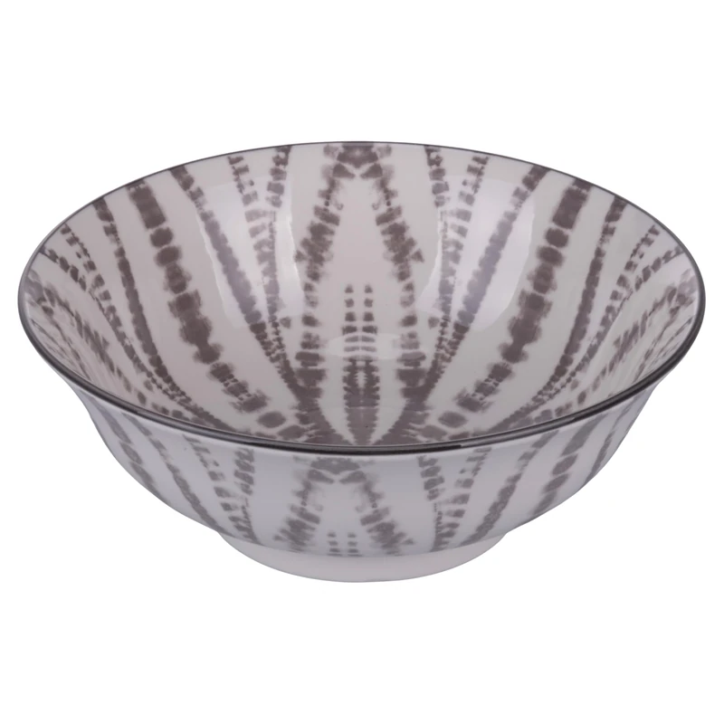 Set of 6 Large Round Bowl 1200 ml Porcelain The Grey