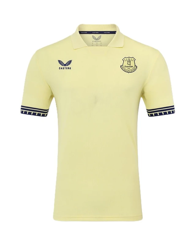 Everton FC Castore Unisex Kids Away Short Sleeve Shirt, Pastel Yellow, 11 Years