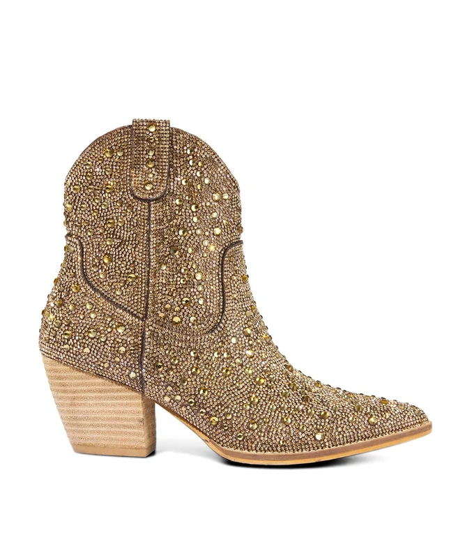 Joe Browns Women's Western Slip On Boots, Regular, Gold, UK 3