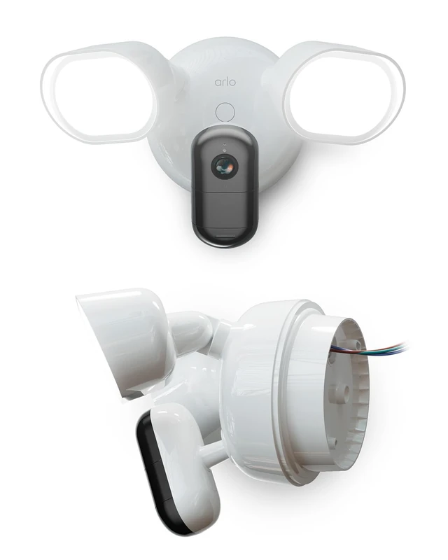 Arlo Floodlight Security Camera Outdoor, Wired, Quality 2K HDR, 160° Wide Angle, Weatherproof, Colour Night Vision, Smart Siren, Up to 2000 Lumen, 2-Way Talk, Trial of Arlo Secure Included, 2 Cameras