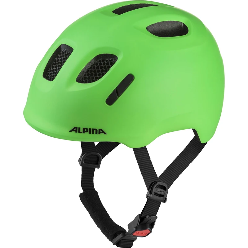 ALPINA XIMO 2 L.E. (matte) – Lightweight and safe bike helmet for children with optional LED - neon green matt - 45-49