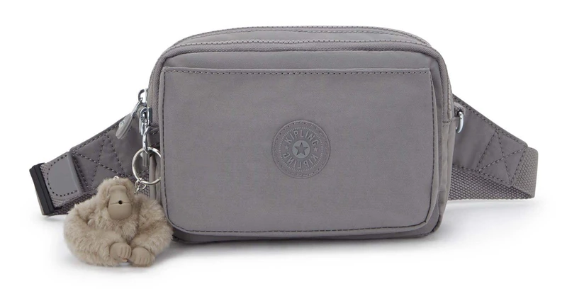 Kipling ABANU MULTI Small crossbody convertible to waistbag, Inviting Grey (Grey)