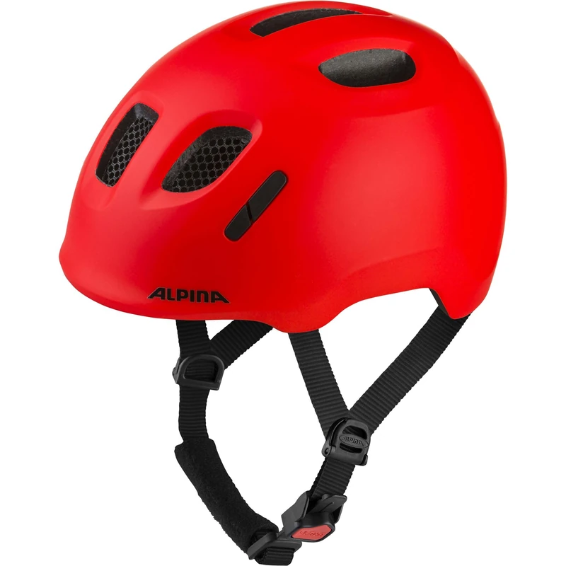 ALPINA XIMO 2 L.E. (matte) – Lightweight and safe bike helmet for children with optional LED - neon red matt - 45-49