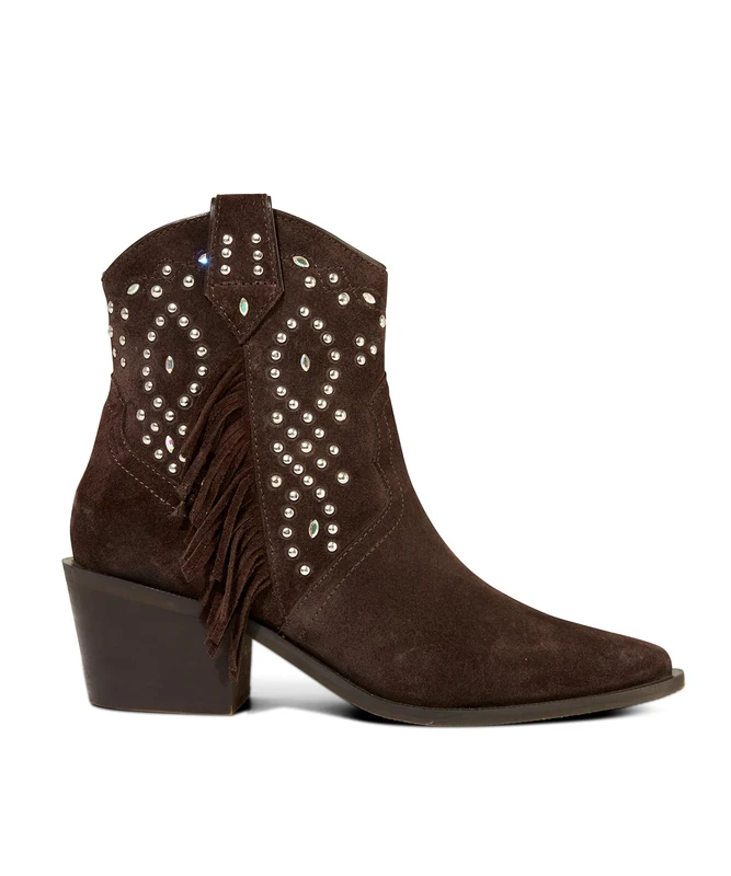 Joe Browns Womens Embellished Suede Ankle Boot, Brown, 4 UK