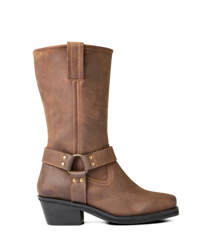 Joe Browns Women's Tan Leather Riding Boots Mid Calf, 3 UK