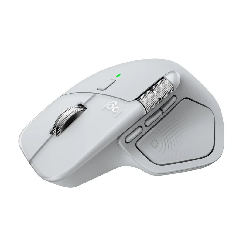 Logitech MX Master 4 for Mac, Ergonomic Bluetooth Mouse with Advanced Performance Haptic Feedback, Ultra-Fast Scrolling, USB-C Charging, MacOS, iPadOS, Windows - White silver